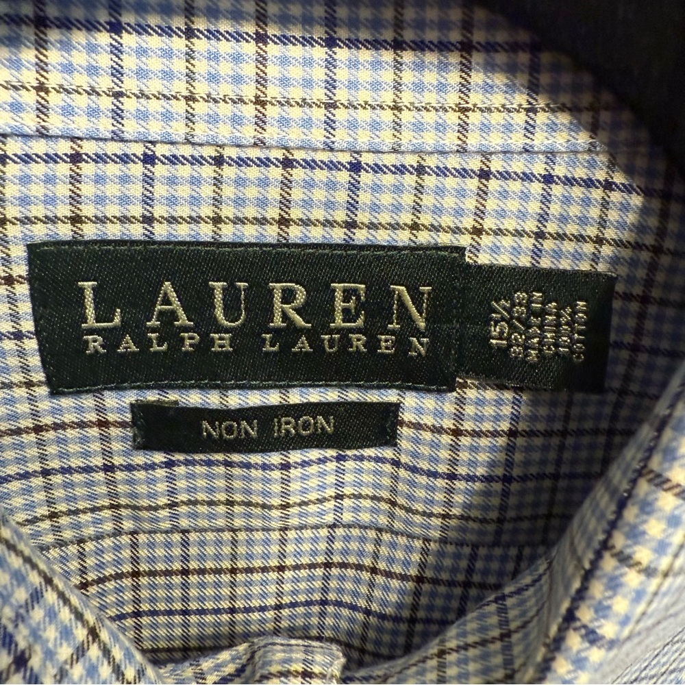 Lauren Ralph Lauren Men's Non-Iron Plaid Dress Shirt 15.5/32-33 Capsule Classic - Picture 6 of 12